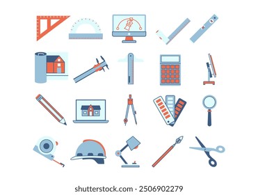Architect Tools Illustration Element set