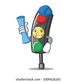Architect traffic light character cartoon