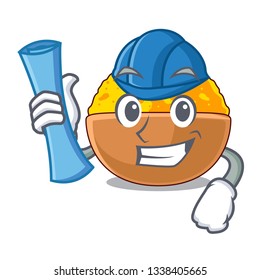 Architect turmeric powder in the character bowl