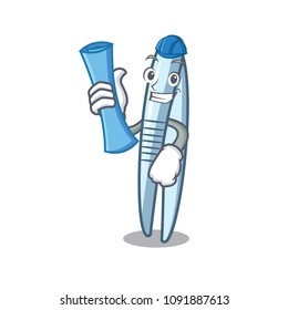 Architect tweezers character cartoon style