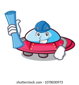 Architect ufo character cartoon style