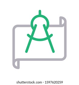 architect vector color line icon 