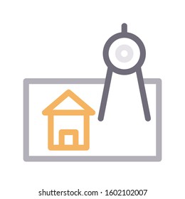 architect vector color line icon 