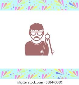 Architect vector icon on white background. Isolated illustration. Business picture.