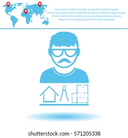 Architect vector icon. Set.  icon. Vector design.