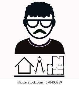 Architect vector icon Set.  icon. Vector design.