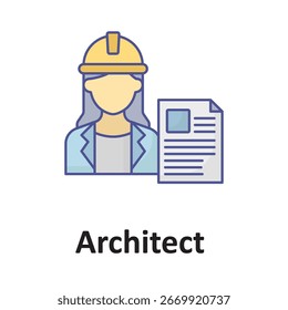 Ícone de vetor do Architect que pode modificar ou editar facilmente

