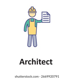 Ícone de vetor do Architect que pode modificar ou editar facilmente

