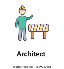 Ícone de vetor do Architect que pode modificar ou editar facilmente

