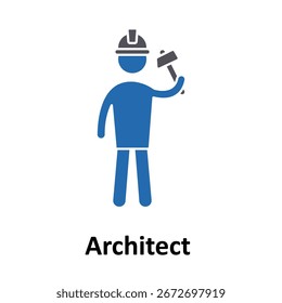 Icono del Vector del arquitecto que puede modificar o editar fácilmente
