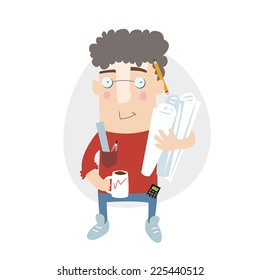 Architect vector illustration