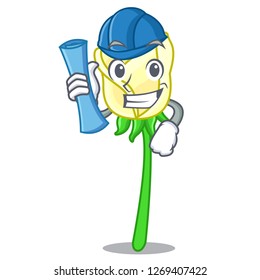 Architect white rose isolated on the mascot