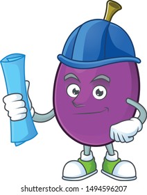 Architect winne fruit with mascot for beverage