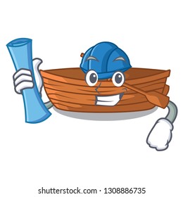 Architect wooden boats isolated with the cartoons