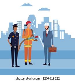 Architect and workers