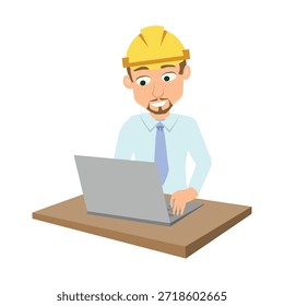 Arquitecto trabajando en una computadora portátil en un escritorio