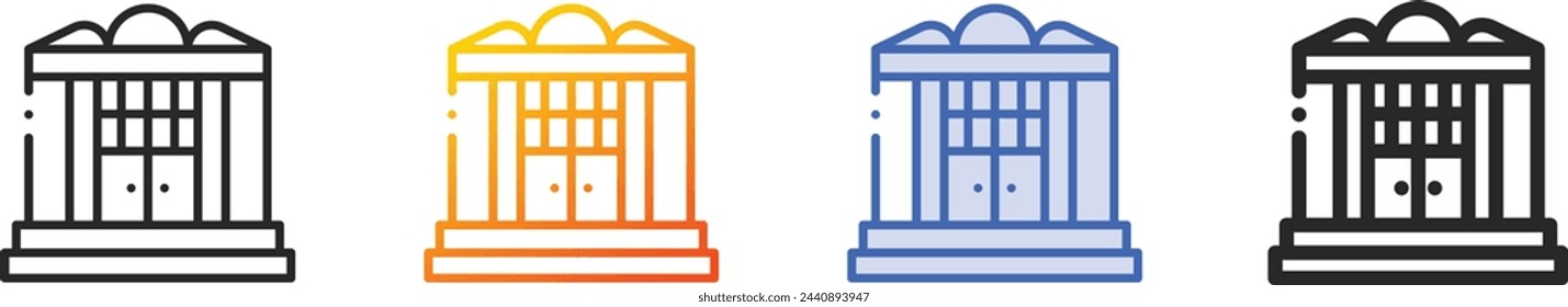 architectonic icon.Thin Linear, Gradient, Blue Stroke and bold Style Design Isolated On White Background