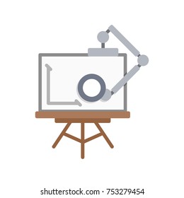 Architect's easel with magnifier