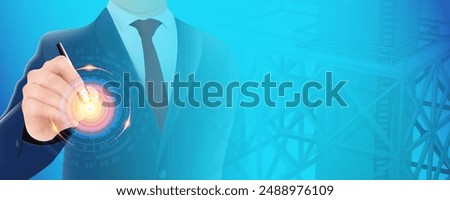 Architects and engineers utilize BIM application technology for precise and revolution digital modeling of enhancing construction planning project and efficiency. Petroleum plant. Vector illustration