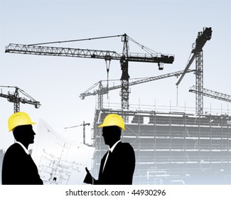 Architekten auf einer Baustelle