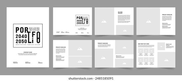 Architects Portfolio Booklet template, Black and White Portfolio Layout