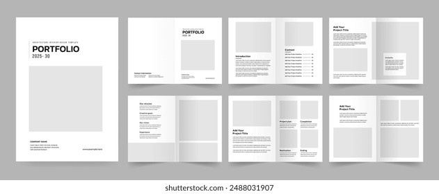 Architects Portfolio Booklet template, Black and White Portfolio Layout