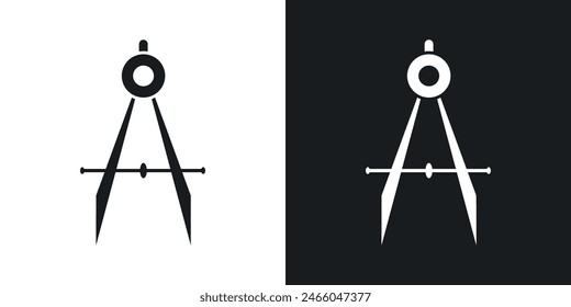 Conjunto de iconos de herramientas del arquitecto. Símbolos para brújula de dibujo y Instrumentos de dibujo.