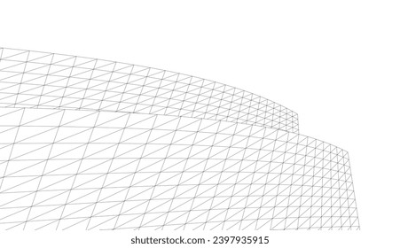 Architectural 3d drawing. Futuristic background