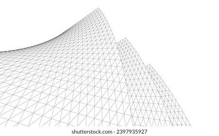 Architectural 3d drawing. Futuristic background