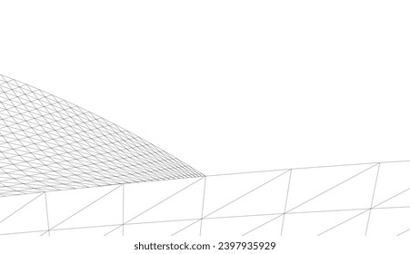 Dibujo arquitectónico 3d. Fondo futurista