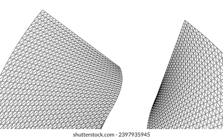 3D-Zeichnung der Architektur. Futuristischer Hintergrund
