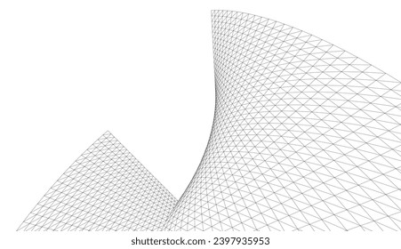 Architectural 3d drawing. Futuristic background