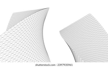 Architectural 3d drawing. Futuristic background