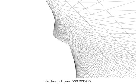 Architectural 3d drawing. Futuristic background