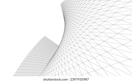 Architectural 3d drawing. Futuristic background