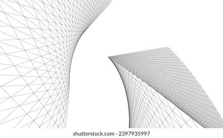 Architectural 3d drawing. Futuristic background