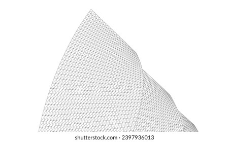 Dibujo arquitectónico 3d. Fondo futurista