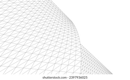 Architectural 3d drawing. Futuristic background