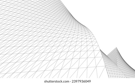 Dibujo arquitectónico 3d. Fondo futurista