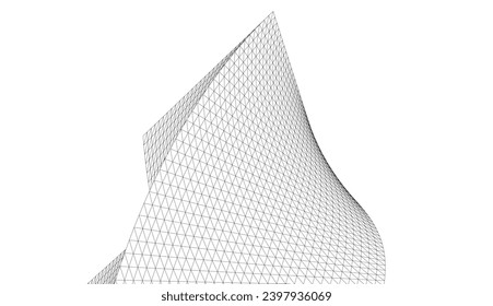 Architectural 3d drawing. Futuristic background