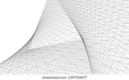 Architectural 3d drawing. Futuristic background