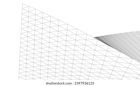 Architectural 3d drawing. Futuristic background