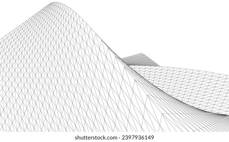 Architectural 3d drawing. Futuristic background