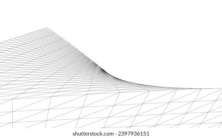 Architectural 3d drawing. Futuristic background
