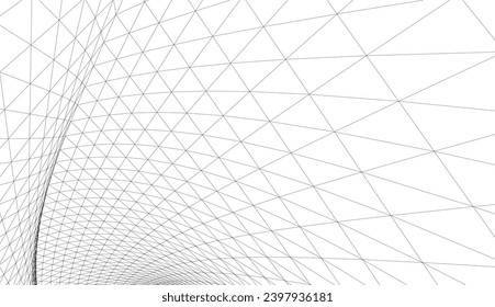 3D-Zeichnung der Architektur. Futuristischer Hintergrund