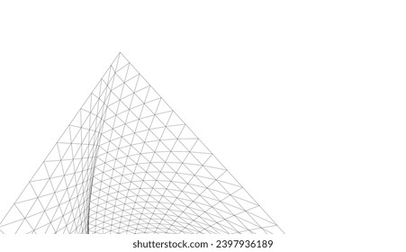 Dibujo arquitectónico 3d. Fondo futurista