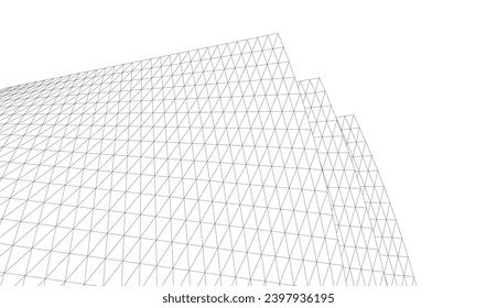 3D-Zeichnung der Architektur. Futuristischer Hintergrund