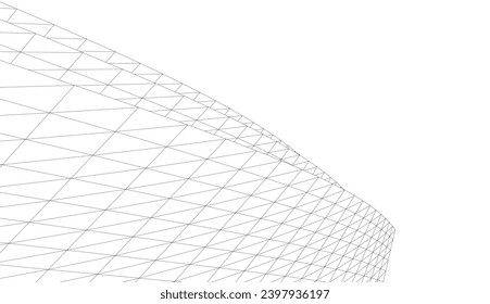 Architectural 3d drawing. Futuristic background
