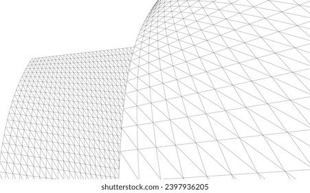 Dibujo arquitectónico 3d. Fondo futurista