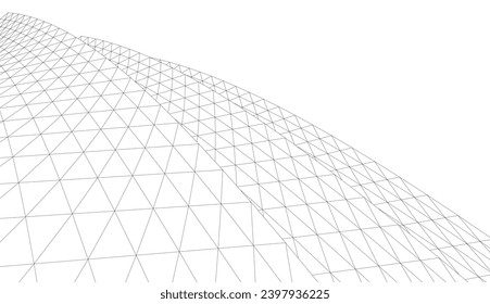 Architectural 3d drawing. Futuristic background